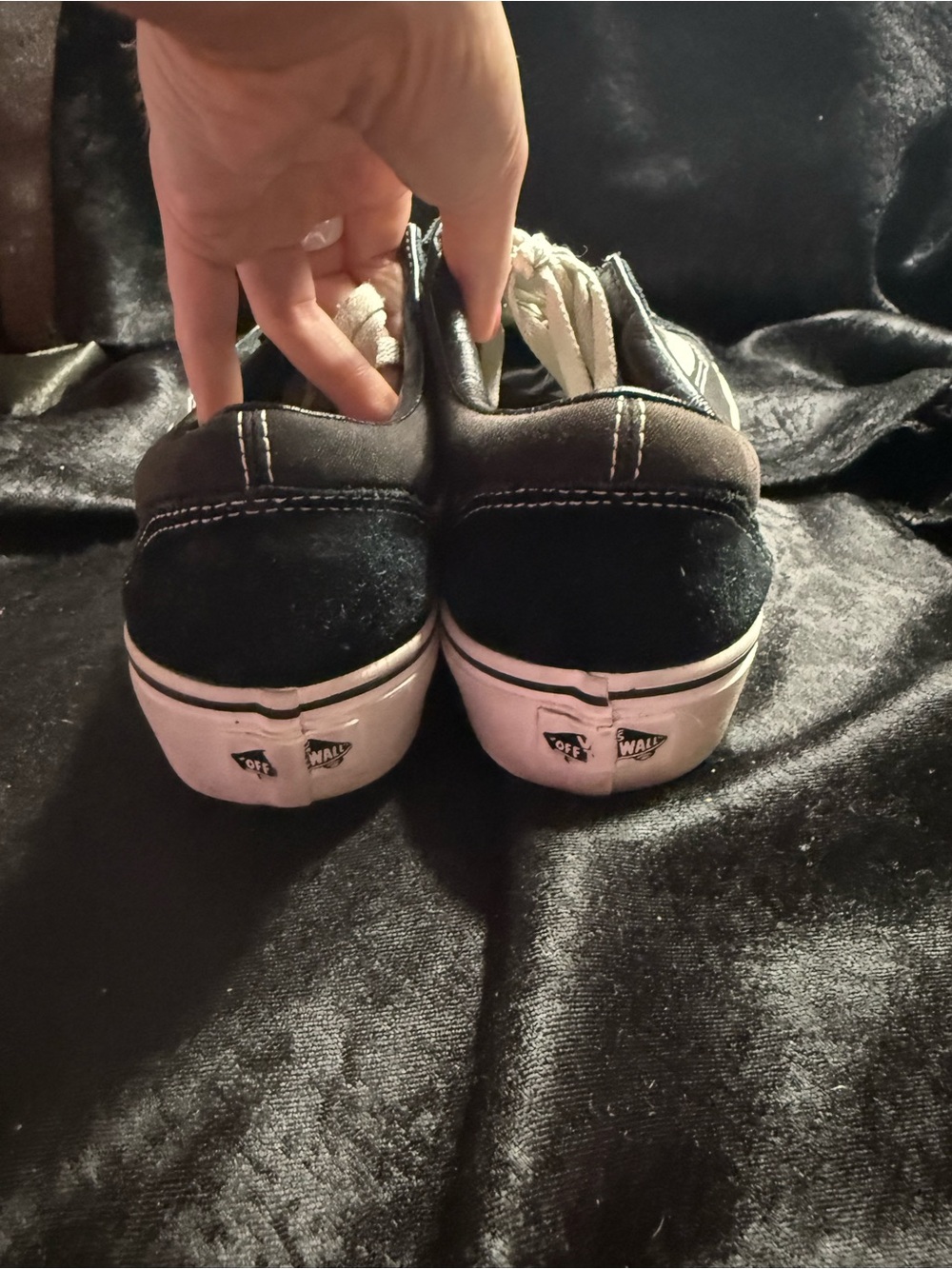 Vans Black and White Low-Top Skate Sneakers-womens 10.5 - Picture 2 of 6